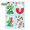Decorative PVC Window Film 4 Sheets 2027 Christmas New Year Clings, Double Sided Static Sticker with Party Supplies Santa Reindeer Snowflake