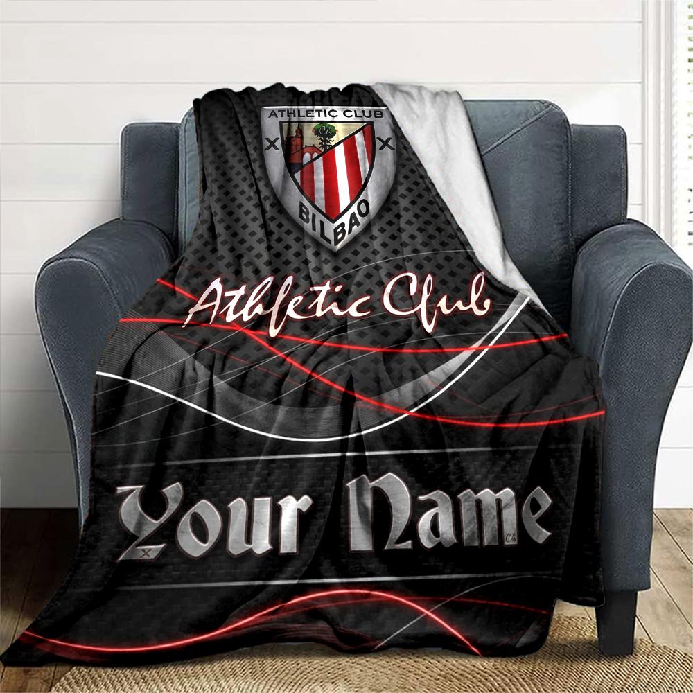 Name Custom Athletic Club Print Flannel Blanket High Quality Warm Comfortable Cover for All Seasons Perfect for Gifts Home Decor