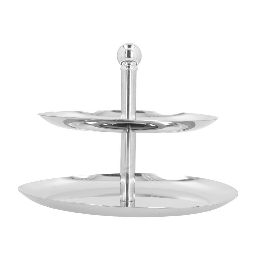 Obstschale Edelstahl 2 Etagen Multifunktional Langlebig Selbstbedienung Cupcake-Ständer für Zuhause