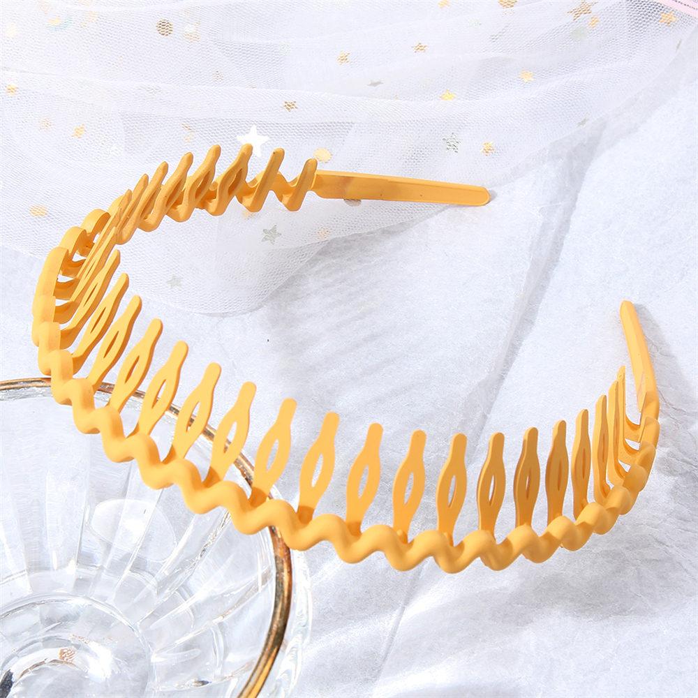 Simple Solid Color Wave Hair Comb Hairband Headband Hair Hoop Bezel with Teeth Hair Accessories for Women