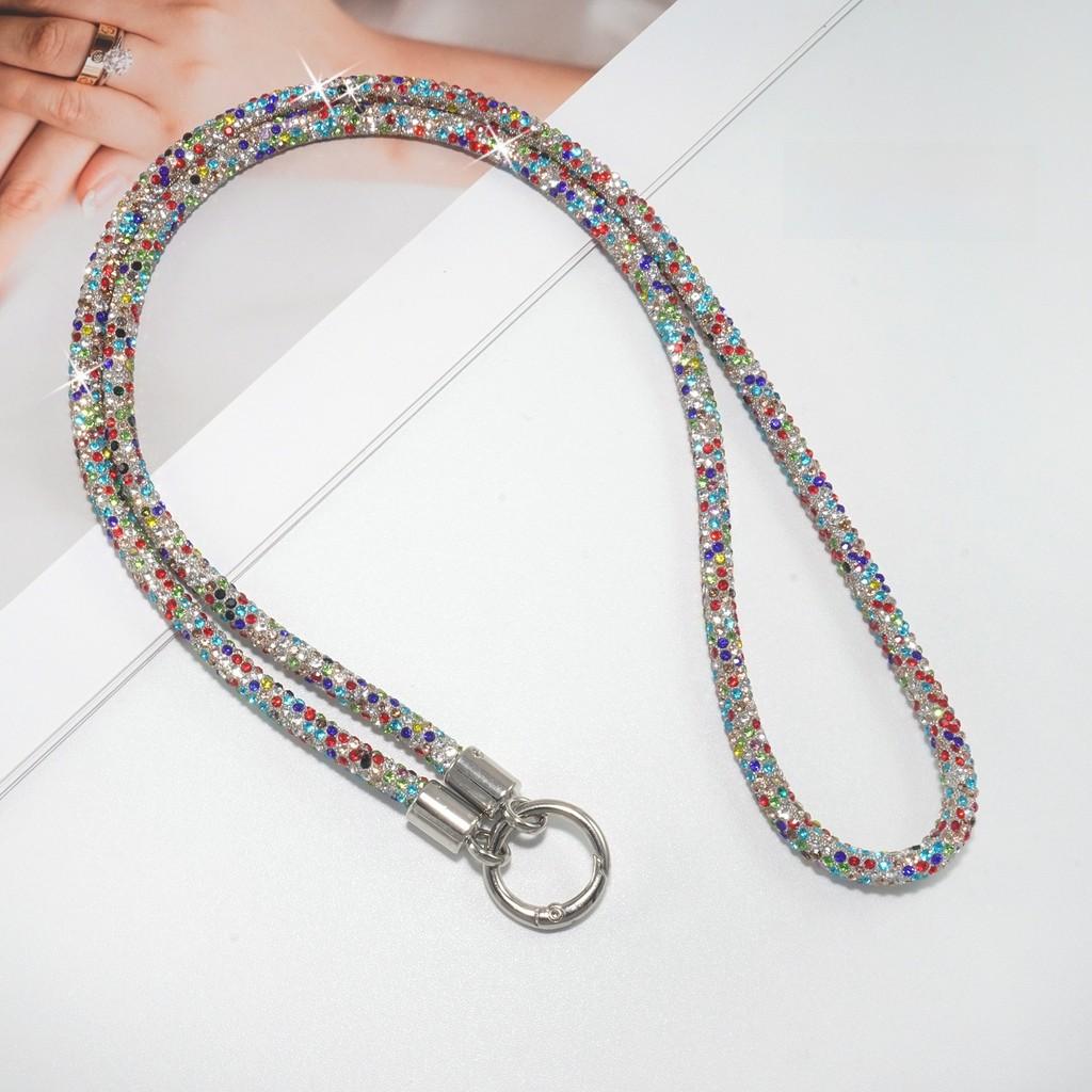 Laccetto per Telefono in PVC con Diamanti e Porta Carte per Uomini Donne Accessorio da Viaggio all'Aperto