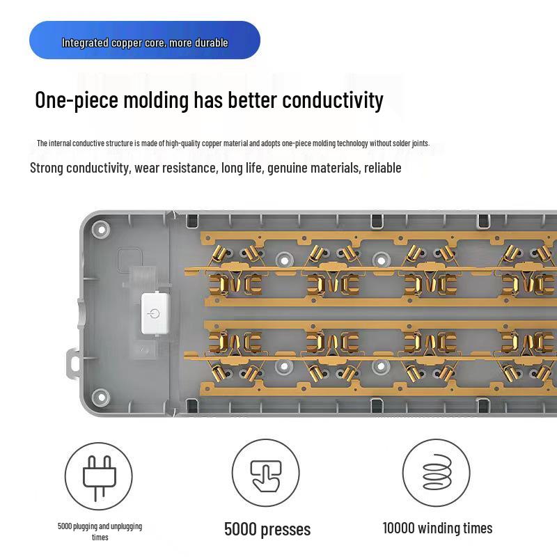 Delixi Multi-functional Power Strip with New National Standard Extension Cord for Household Use