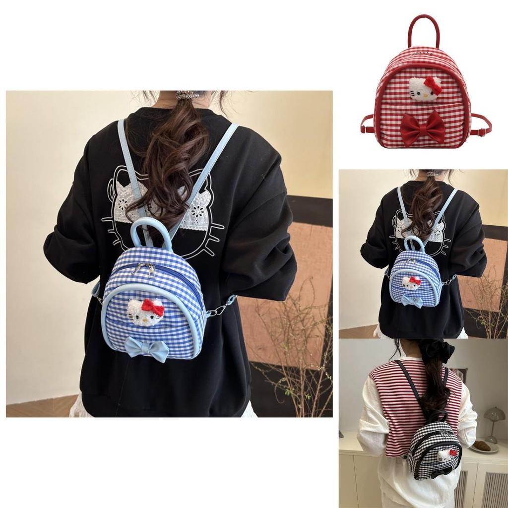 Kids Cartoon Hello Kitty Pattern Nylon Mini Backpack With Breathable Design For Kindergarten Children