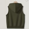 Women's Solid Color Plus Size Fashionable Hooded Drawstring Pocket Vest Top Jacket