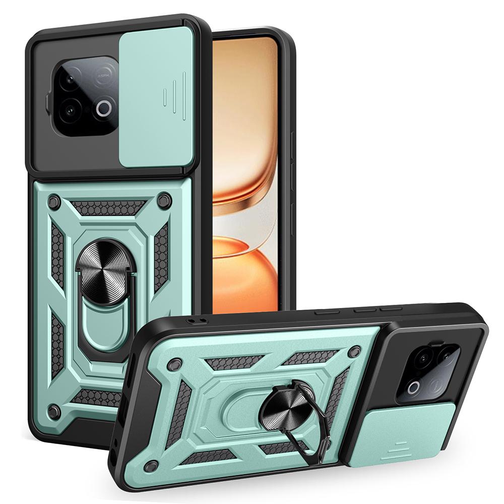 Funda for Vivo iQOO Z10 Turbo Pro 5G Case Armor Slide Camera Lens Protection Ring Stand Back Cover for iQOO Z10 Turbo Capa