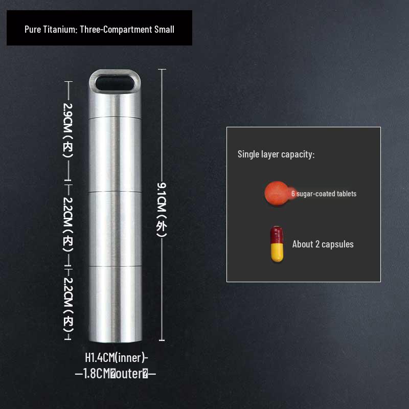 Waterproof Stainless Steel Mini Pill Box - Portable, Moisture-Proof Travel Medication Container