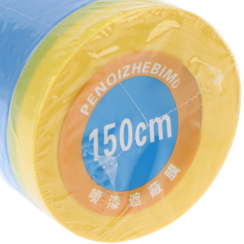 1Roll Pre-Taped Masking Film Blue Plastic Sheeting Automotive Washi Tape No Residue Painters Plastic Drop Cloth For Painting