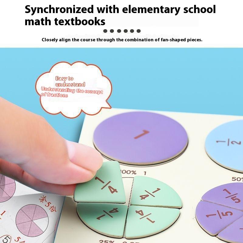 1 Set Kids Magnetic Fraction Tiles & Fraction Circles Math Manipulatives For Elementary Magnetic Fraction Educational Puzzle Toy
