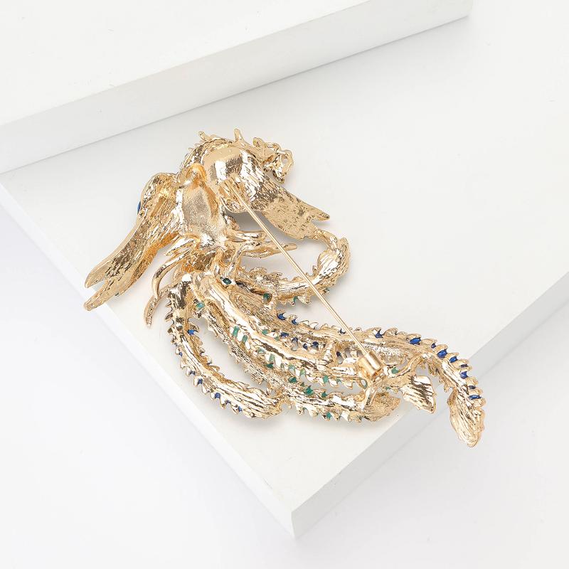 Phoenix Brooches Unisex Enamel Animal Bird Category Pin Women Coat Accessories Gifts