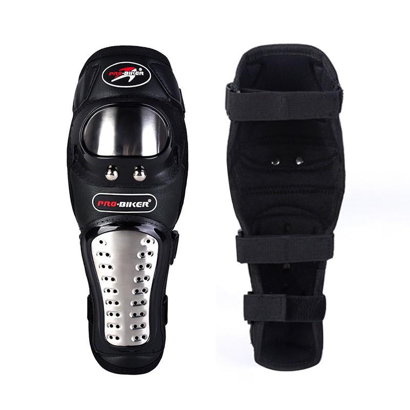 PRO-BIKER Motorcycle Protective Gear Set Stainless Steel Elbow Knee Guards Riding Safety