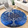 1 Alfombra Redonda de Oficina con Mandala de Árbol, Alfombrilla Adecuada para Oficina, Debajo de Sillas de Oficina, Dormitorio, Sala de Estar, Decoración del Hogar, Decoración de Habitación