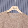 Women's Beaded Crochet Slim Fit Short Sleeve Top