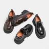 Small leather shoes women's 2025 spring and autumn new versatile single shoes British style platform shoes lace-up shallow mouth big head shoes wome