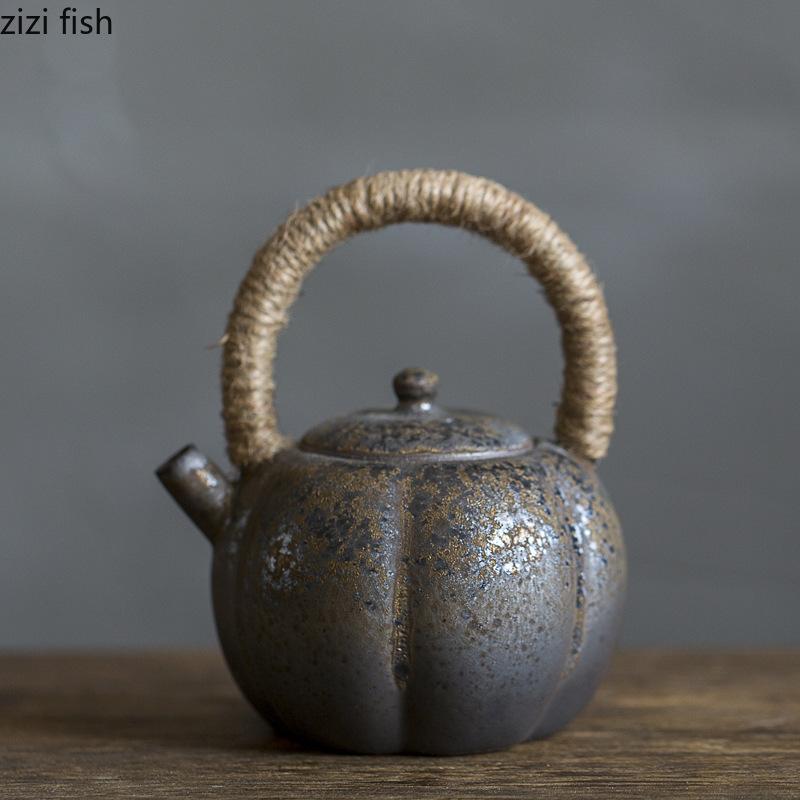 Vintage Handle Jug Ceramic Teapot Single Pot Tea Making Utensils Kung Fu TeaPot Tea Making Tools Tea Infuser Teaware Teapots