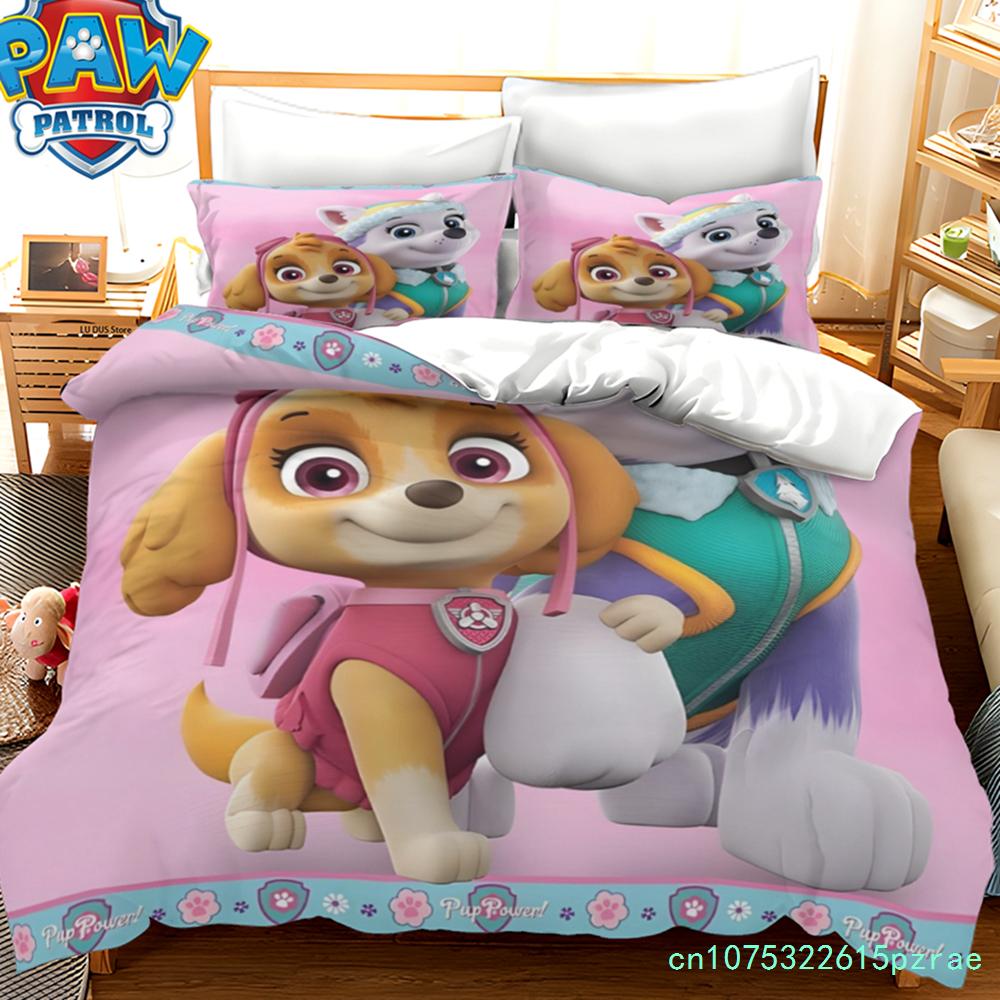 Paw Patrol Cartoon Duvet Cover, Cute Puppy Printed Quilt Cover With Pillowcase, Soft Bedding For Kids Bedroom
