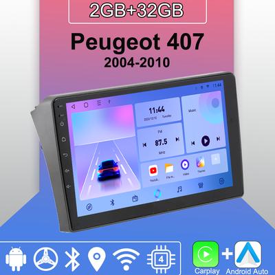 Android Carplay Autoradio für Peugeot 407 2004-2010 Multimedia-Player Head Unit Stereo GPS Navigation BT WIFI 2 + 32GB