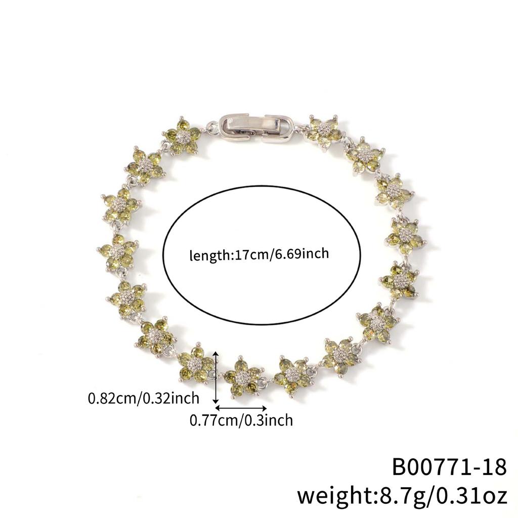 Fashion Five-leaf Flower Diamond Bracelet European and American Ins Style Light Luxury Niche Five-leaf Flower Full Diamond Jewelry