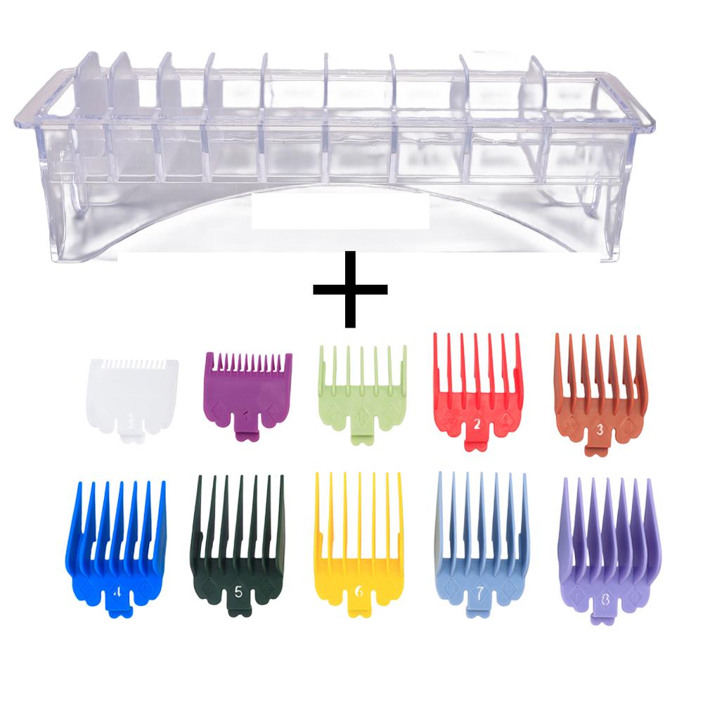 

Парикмахерская электрическая машинка для стрижки волос Органайзер Набор расчесок для 10 направляющих расчесок Коробка для хранения расчесок Инструменты для парикмахерских Аксессуары