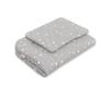 Baby Bedding Set with Filling, 2 Pieces, 75x100cm NEWBORN - Mini White Stars On Gray