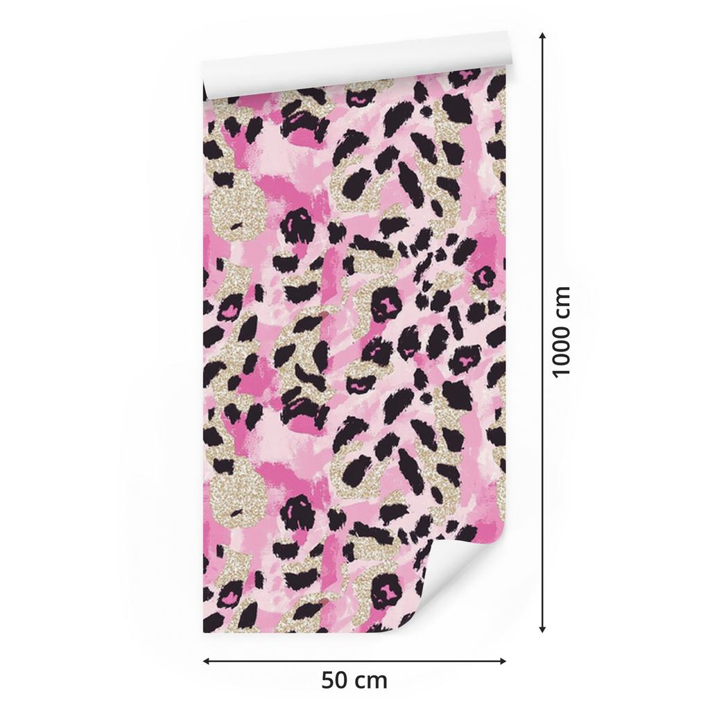 Pink glitter leather wallpaper powder pink, beige and purple 50x1000