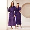 Patchwork Plus Size Losse Flanellen Koraalvlies Badjas voor Mannen & Vrouwen - Herfst Winter