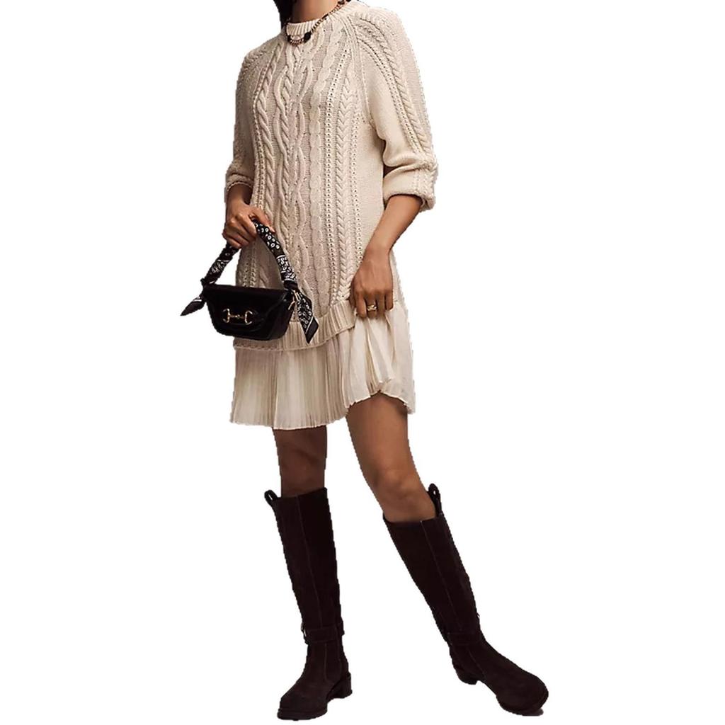 2025 Autumn/Winter Women's Knitted Solid Color Sweater & Short Skirt Set - Casual Bestseller