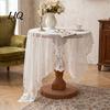 Dining Table Decor Vintage White Floral Lace Tablecloth, Rustic Boho Cover, Tablecloth Cloth for Wedding Bridal Shower Party Decoration Washable
