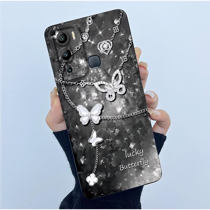 Case for Infinix Hot 12i Hot 12 Play Back Cover Butterfly Flower Soft Silicone Cases for Infinix Hot12i 12Play Hot12 Phone Funda