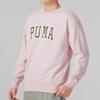 Puma Sweat-shirt unisexe à manches longues avec motif imprimé de lettres et col rond Rose 536769-16