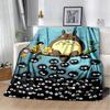 D Totoro Cartoon Gift Soft Plush Flannel Blanket Perfect for Living Room Bedroom Bed Sofa or Picnic