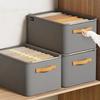 Wardrobe Organizer Box Foldable Storage Box Versatile Thickened Pants Sweater Storage Basket with Handle&Steel Frame Household