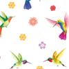 Glow in The Dark Wall Sticker, Hummingbirds Flowers Luminous Wall Decal, Waterproof Self Adhesive Sticker for Kids Room Nursery