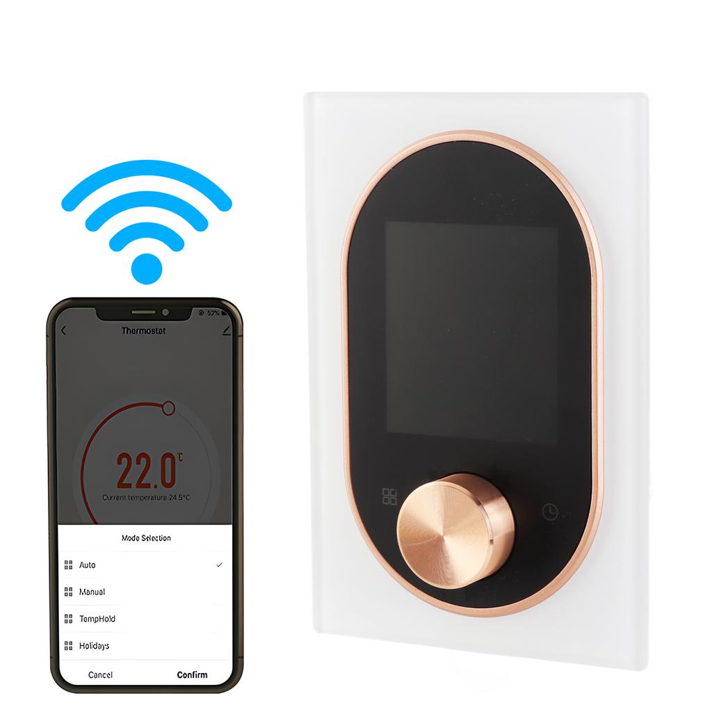 Smart Thermostat for House Water Heating AC Thermostat with VA Digital Touch Screen and Adjustable Knob 5+1+1 Weekly Programming