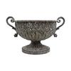 Detachable Raised-Foot Flowerpots with Handmade Iron Construction and Antique Gray Finish for Porch, Balcony, Tabletop