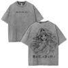 2025 Anime The Fragrant Flower Blooms with Dignity T-shirt Vintage Washed Cotton T Shirt Men Women Clothing Short Sleeve Tee