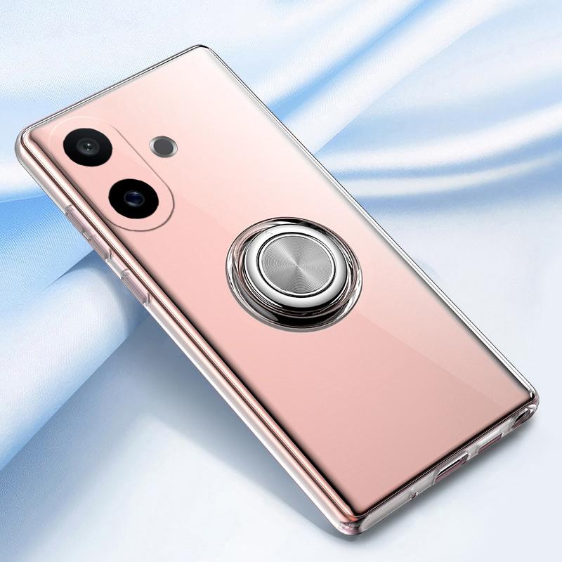 For Vivo IQOO Z10R Case Ring Holder Phone Case Ultra Thin Transparent Car Navigation Silicone Clear Cases For Vivo IQOO Z10R Phone Casing