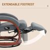 135 Degree Manual Reclining Swivel Chair With Footrest Grey