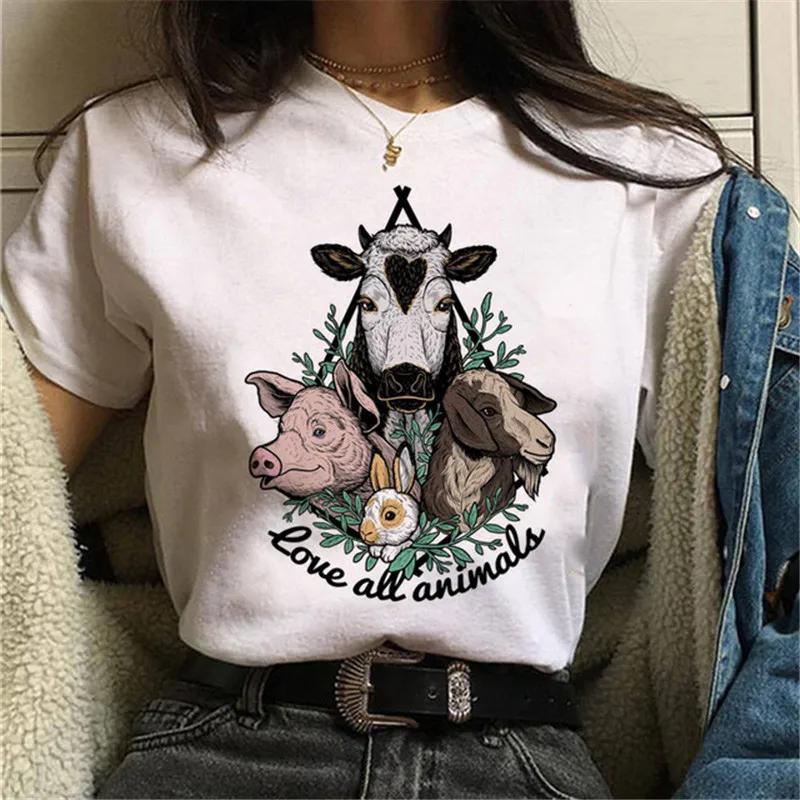 Maycaur Avocado Vegan Women T Shirt Harajuku Ulzzang Kawaii Cartoon Tshirt 90s Graphic Female Short Sleeve Tshirt Summer Clothe