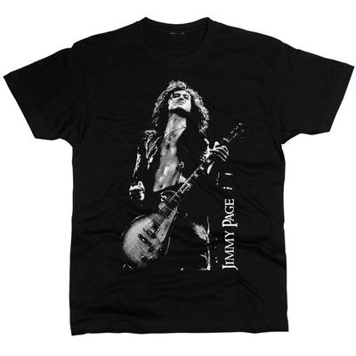 Jimmy Page Led Zeppelin Cotton Black  Loose and Breathable Men's and Women's Same Crew Neck Pure Cotton T-shirt