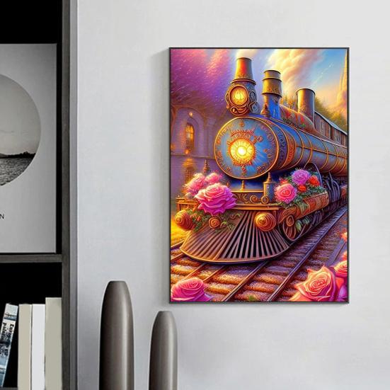 5D Deimantų meno rinkinys Traukinio raštas Kraštovaizdis Padidinkite kūrybiškumą Sumažinkite įtampą su išskirtiniais kalnų krištolais Siuvinėjimas Mozaika kryžminio dygsnio namų dekoravimas