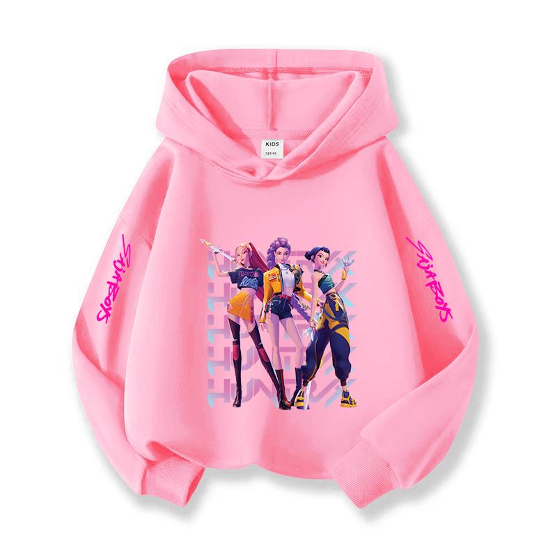 Kpop Christmas Leisure Children's Hoodie Halloween Korean Fashion Witch Hunting Fans Essential Girls'  Top