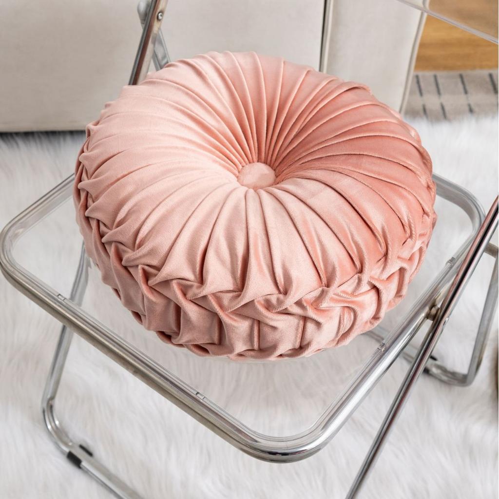 Nordic Ins Pumpkin Pillow Round Pillow Pink Seat Cushion Waist Pillow Living Room Sofa Homestay Decoration Wheels PuTuan