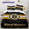 Name Custom Boston Bruins Pattern Bedding Set Quilt Cover Pillowcase Home Decor Gift (1 * duvet cover + 2 * pillowcase, without core)