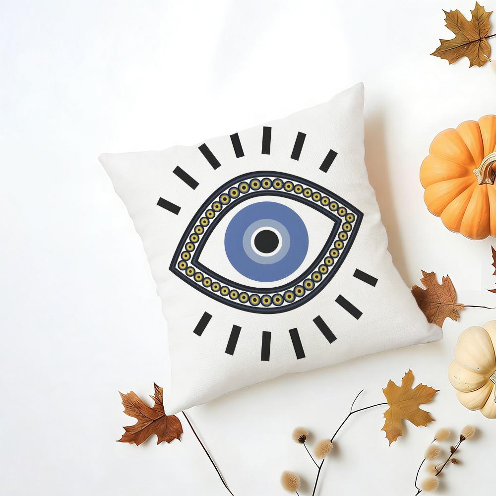 Mystic Protective B-Evil Eye Art Print Cushion Cover Washable Linen Pillowcase Soft For Daily Sofa Bed Home Room Decor