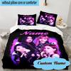 Custom Name 3PCS Kpop Aesthetic Collage Bedding Set, Including 1pc Duvet Cover And 2pcs Pillowcases, Suitable for Dorms and Bedrooms Gift