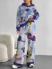 Gradual Change European And American Autumn And Winter Casual Long-Sleeved Suit Women'S Hooded Sweater Trousers Two-Piece Set