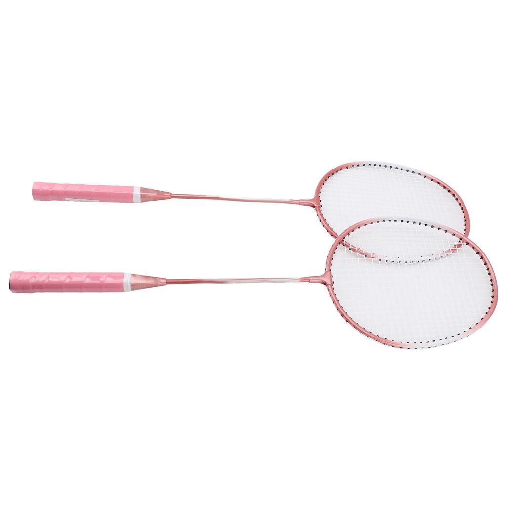 Badminton Racket Set Iron Alloy Resistance Reduction Lightweight Sports Badminton Racket with Storage Bag for Beginners Children Adults