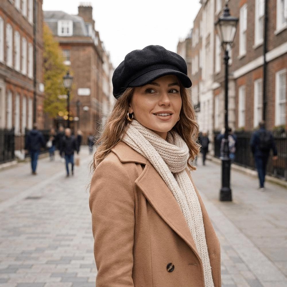Solid Color Newsboy Hat Windproof Painter Caps Fashion Beret Hat Autumn Winter