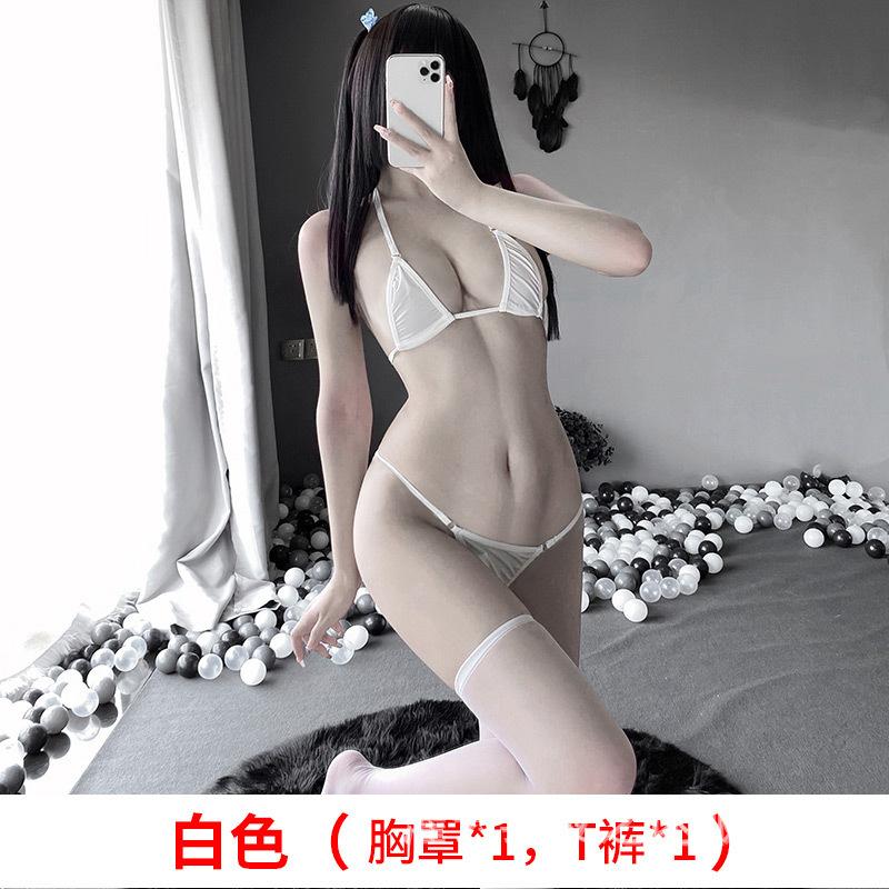 Sexy Ice silk underwear women's uniform erotic underwear small breasts three-point temptation sexy piece suit bikini