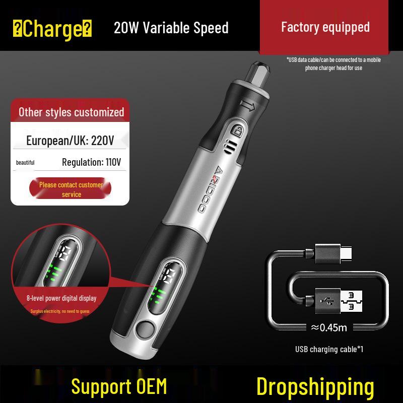 Handheld Electric Mini Grinder & Engraving Tool for Wood, Jade Polishing, and Carving